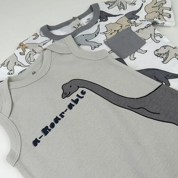 New 2-Pack HonestBaby Boys 12 Months Short Sleeve Tank Organic Cotton Rompers - Picture 6 of 7